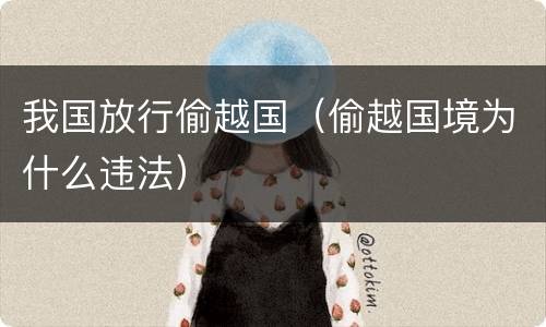 我国放行偷越国（偷越国境为什么违法）
