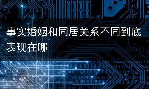 事实婚姻和同居关系不同到底表现在哪