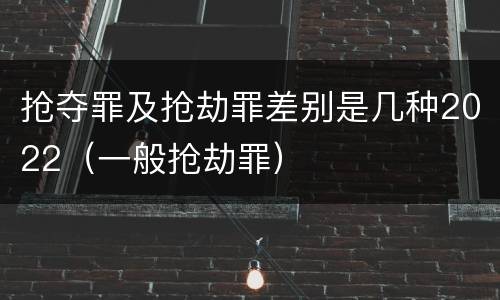 抢夺罪及抢劫罪差别是几种2022（一般抢劫罪）