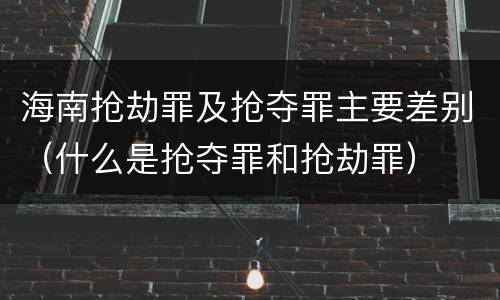 海南抢劫罪及抢夺罪主要差别（什么是抢夺罪和抢劫罪）