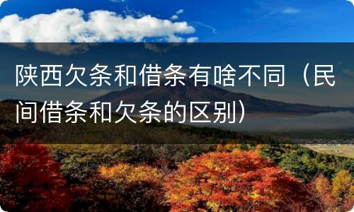 陕西欠条和借条有啥不同（民间借条和欠条的区别）