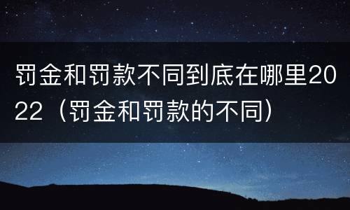 罚金和罚款不同到底在哪里2022（罚金和罚款的不同）