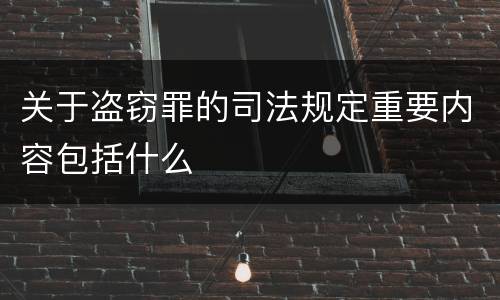 关于盗窃罪的司法规定重要内容包括什么