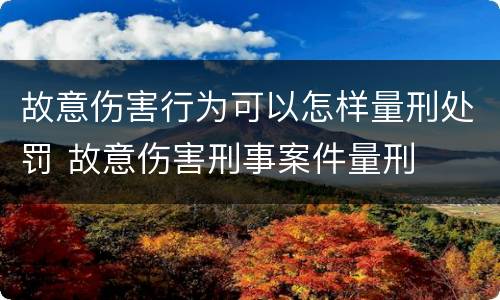 故意伤害行为可以怎样量刑处罚 故意伤害刑事案件量刑