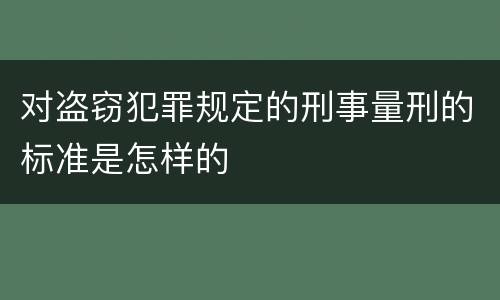 对盗窃犯罪规定的刑事量刑的标准是怎样的