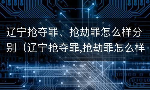 辽宁抢夺罪、抢劫罪怎么样分别（辽宁抢夺罪,抢劫罪怎么样分别认定）