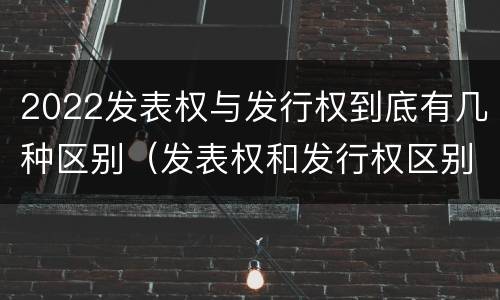 2022发表权与发行权到底有几种区别（发表权和发行权区别）
