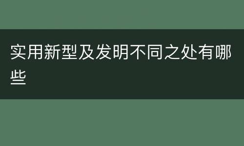 实用新型及发明不同之处有哪些