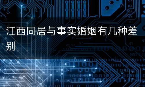 江西同居与事实婚姻有几种差别