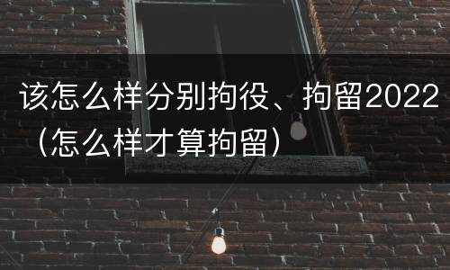该怎么样分别拘役、拘留2022（怎么样才算拘留）