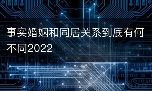 事实婚姻和同居关系到底有何不同2022