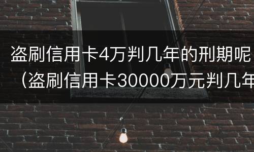 盗刷信用卡4万判几年的刑期呢（盗刷信用卡30000万元判几年）