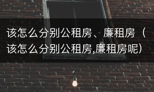 该怎么分别公租房、廉租房（该怎么分别公租房,廉租房呢）