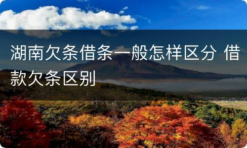 湖南欠条借条一般怎样区分 借款欠条区别