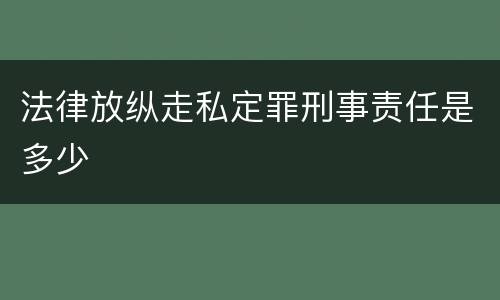 法律放纵走私定罪刑事责任是多少
