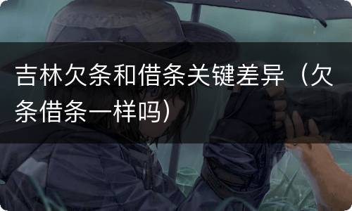 吉林欠条和借条关键差异（欠条借条一样吗）