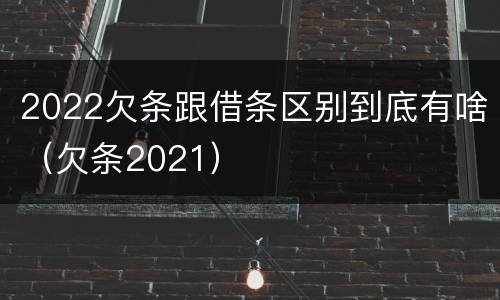 2022欠条跟借条区别到底有啥（欠条2021）