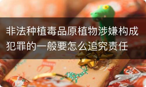 非法种植毒品原植物涉嫌构成犯罪的一般要怎么追究责任