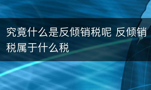 究竟什么是反倾销税呢 反倾销税属于什么税
