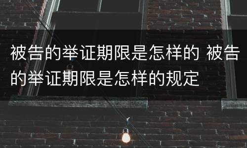 被告的举证期限是怎样的 被告的举证期限是怎样的规定