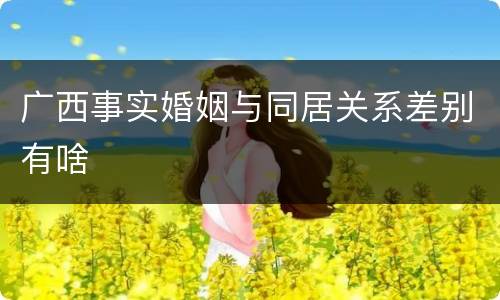 广西事实婚姻与同居关系差别有啥