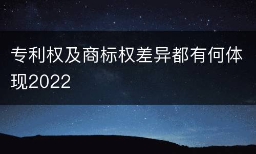 专利权及商标权差异都有何体现2022