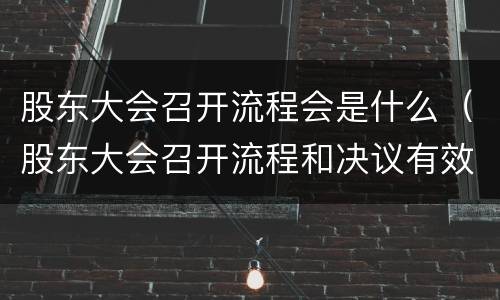 股东大会召开流程会是什么（股东大会召开流程和决议有效性）