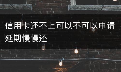 信用卡还不上可以不可以申请延期慢慢还