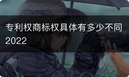 专利权商标权具体有多少不同2022