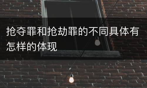 抢夺罪和抢劫罪的不同具体有怎样的体现