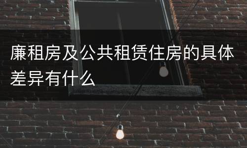 廉租房及公共租赁住房的具体差异有什么