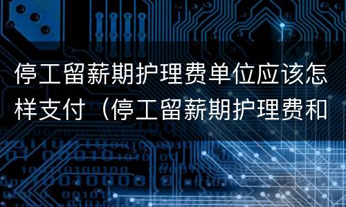 停工留薪期护理费单位应该怎样支付（停工留薪期护理费和生活护理费）