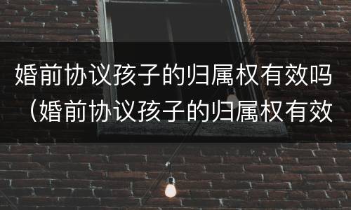 婚前协议孩子的归属权有效吗（婚前协议孩子的归属权有效吗）