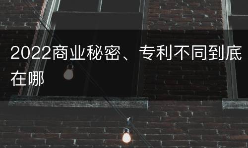 2022商业秘密、专利不同到底在哪