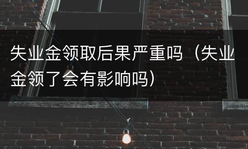 失业金领取后果严重吗（失业金领了会有影响吗）