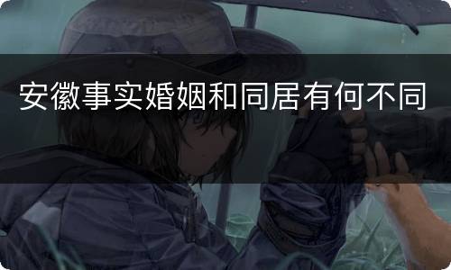 安徽事实婚姻和同居有何不同
