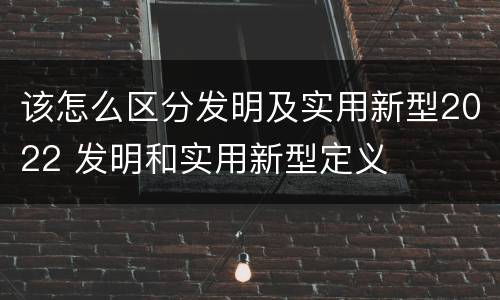 该怎么区分发明及实用新型2022 发明和实用新型定义