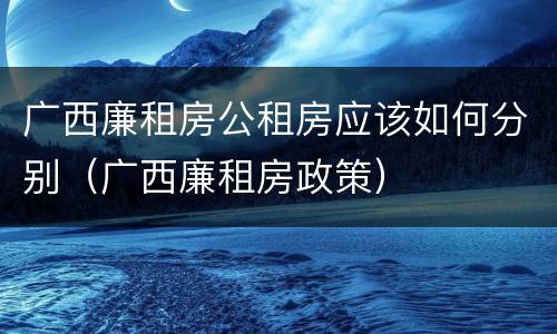 广西廉租房公租房应该如何分别（广西廉租房政策）