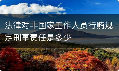 法律对非国家工作人员行贿规定刑事责任是多少