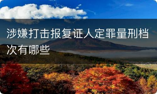 涉嫌打击报复证人定罪量刑档次有哪些