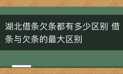 湖北借条欠条都有多少区别 借条与欠条的最大区别