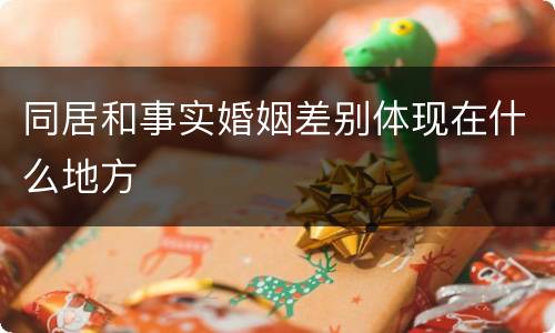 同居和事实婚姻差别体现在什么地方
