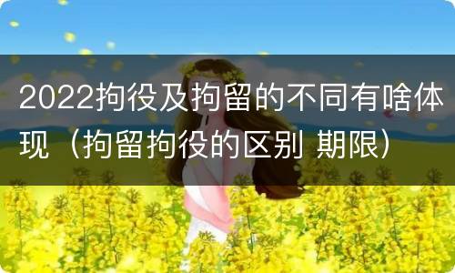 2022拘役及拘留的不同有啥体现（拘留拘役的区别 期限）