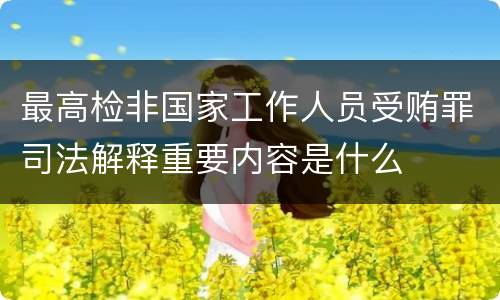 最高检非国家工作人员受贿罪司法解释重要内容是什么