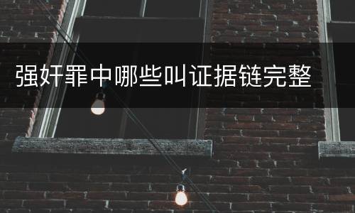 强奸罪中哪些叫证据链完整