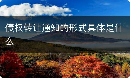 债权转让通知的形式具体是什么
