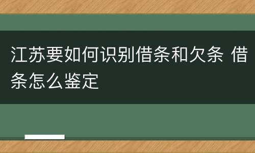 江苏要如何识别借条和欠条 借条怎么鉴定