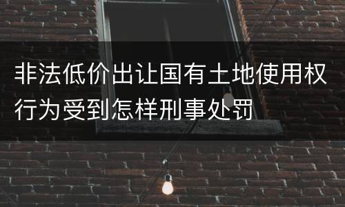 非法低价出让国有土地使用权行为受到怎样刑事处罚