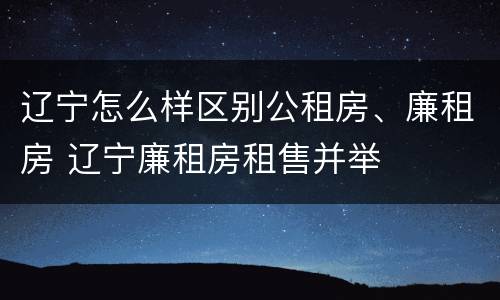 辽宁怎么样区别公租房、廉租房 辽宁廉租房租售并举