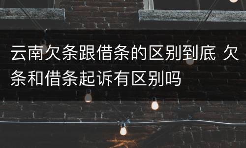 云南欠条跟借条的区别到底 欠条和借条起诉有区别吗